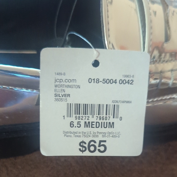 Worthington Silver Metallic Loafers Slip-On Shoes - Picture 4 of 5